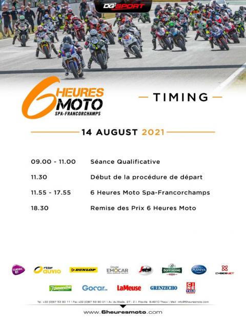 Timing 6h moto 2021